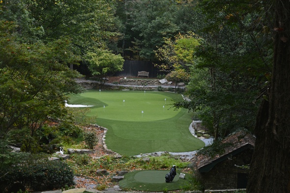 Vancouver Synthetic Putting Green amidst trees