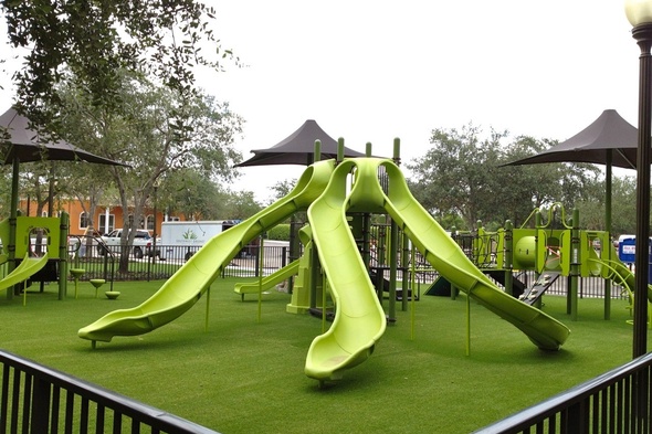Vancouver playground with artificial turf
